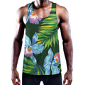 Tropical Orchid Flower Pattern Print Men's Workout Tank Top