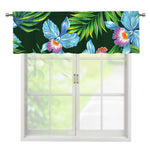 Tropical Orchid Flower Pattern Print Window Valance