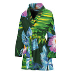 Tropical Orchid Flower Pattern Print Women's Bathrobe