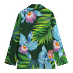Tropical Orchid Flower Pattern Print Women's Blazer