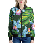 Tropical Orchid Flower Pattern Print Women's Bomber Jacket