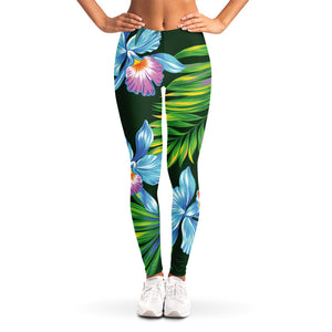 Tropical Orchid Flower Pattern Print Women's Leggings