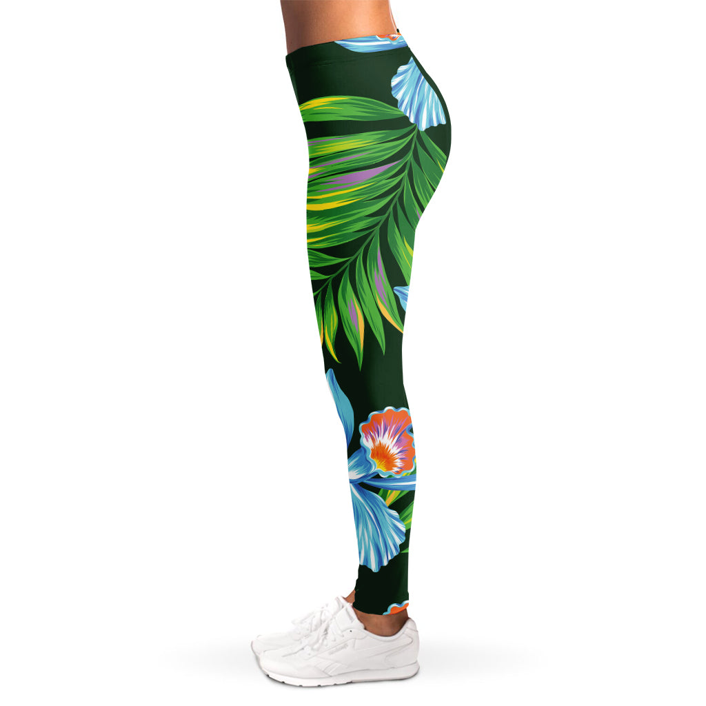 Tropical Orchid Flower Pattern Print Women's Leggings