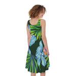 Tropical Orchid Flower Pattern Print Women's Sleeveless Dress