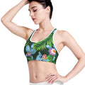 Tropical Orchid Flower Pattern Print Women's Sports Bra