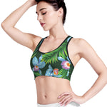 Tropical Orchid Flower Pattern Print Women's Sports Bra