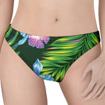 Tropical Orchid Flower Pattern Print Women's Thong