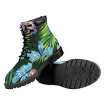 Tropical Orchid Flower Pattern Print Work Boots