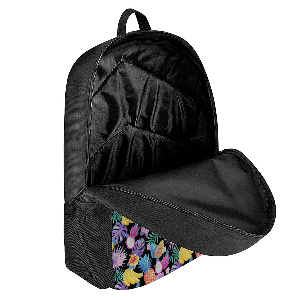 Tropical Palm And Hawaiian Fruits Print 17 Inch Backpack