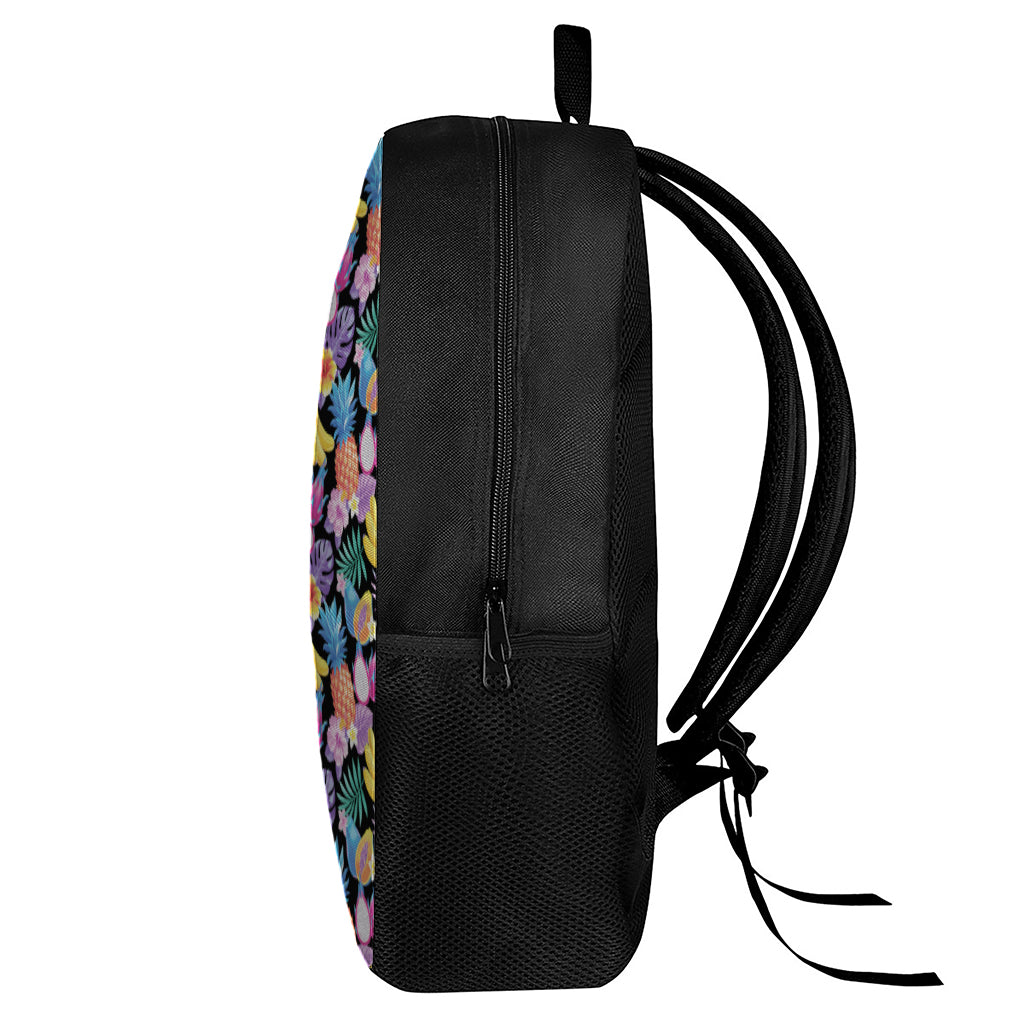 Tropical Palm And Hawaiian Fruits Print 17 Inch Backpack