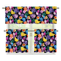 Tropical Palm And Hawaiian Fruits Print 3 Piece Kitchen Curtains