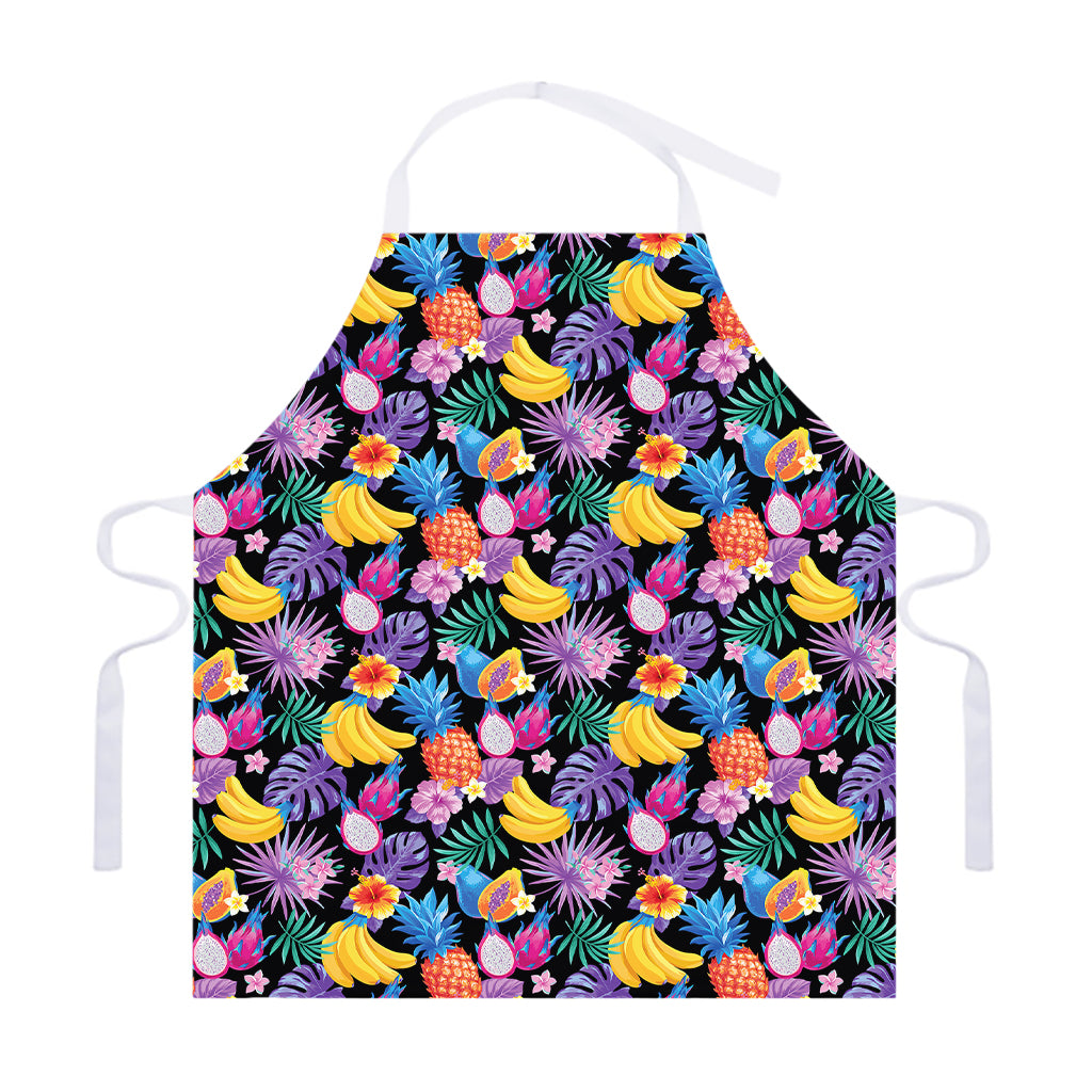 Tropical Palm And Hawaiian Fruits Print Adjustable Apron