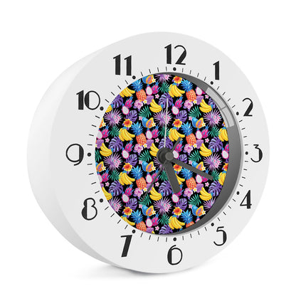 Tropical Palm And Hawaiian Fruits Print Alarm Clock