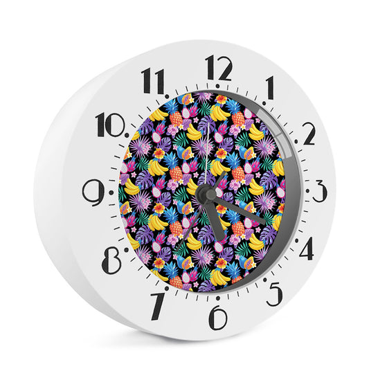 Tropical Palm And Hawaiian Fruits Print Alarm Clock