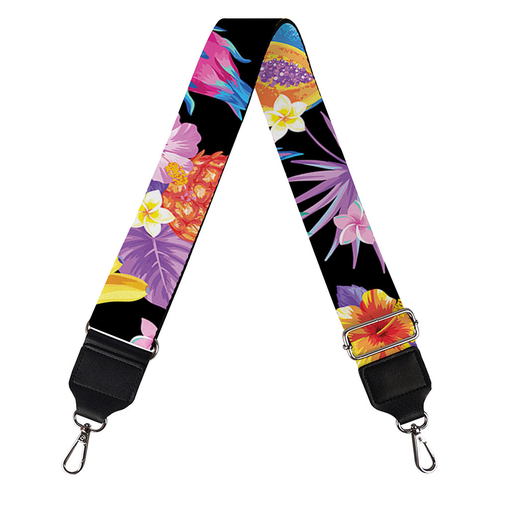 Tropical Palm And Hawaiian Fruits Print Bag Strap