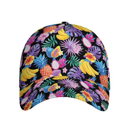 Tropical Palm And Hawaiian Fruits Print Baseball Cap