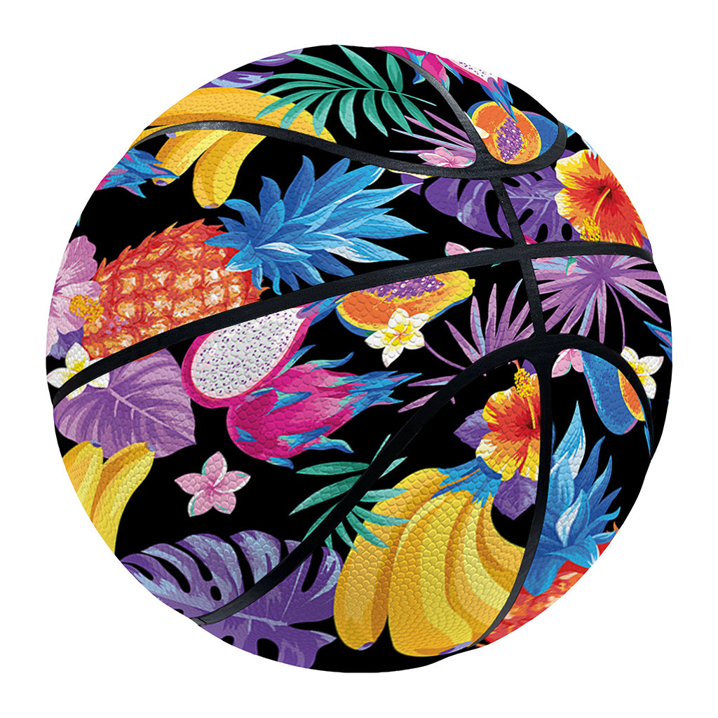 Tropical Palm And Hawaiian Fruits Print Basketball