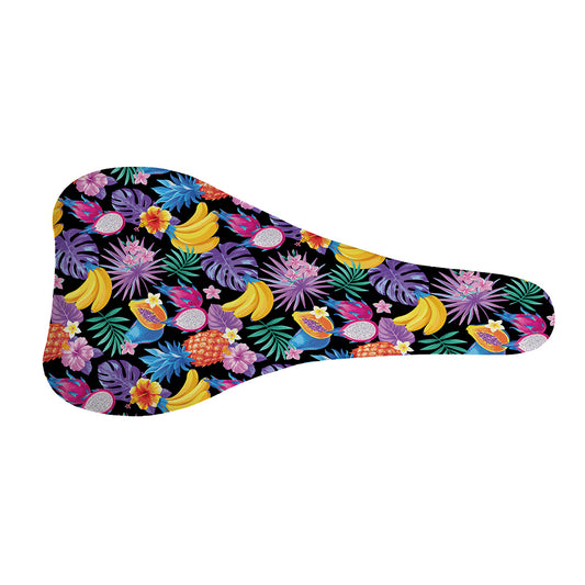 Tropical Palm And Hawaiian Fruits Print Bicycle Seat Cover