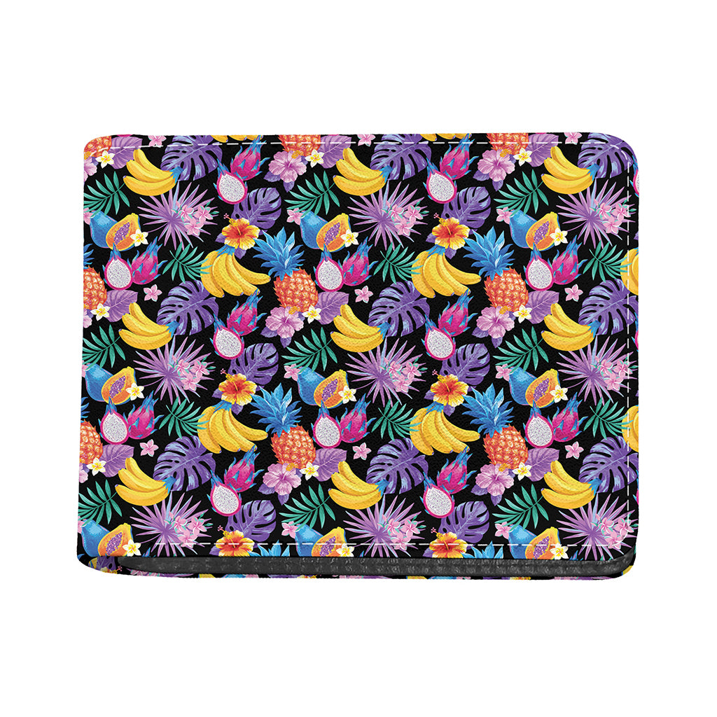 Tropical Palm And Hawaiian Fruits Print Bifold Wallet
