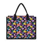 Tropical Palm And Hawaiian Fruits Print Canvas Tote Bag