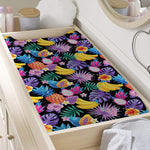 Tropical Palm And Hawaiian Fruits Print Changing Pad Cover