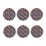 Tropical Palm And Hawaiian Fruits Print Coaster Set