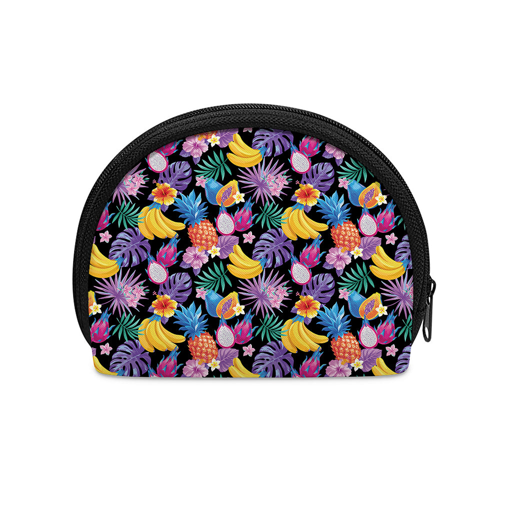 Tropical Palm And Hawaiian Fruits Print Coin Purse
