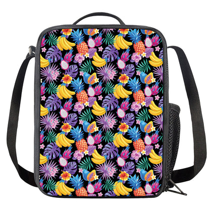 Tropical Palm And Hawaiian Fruits Print Crossbody Lunch Bag