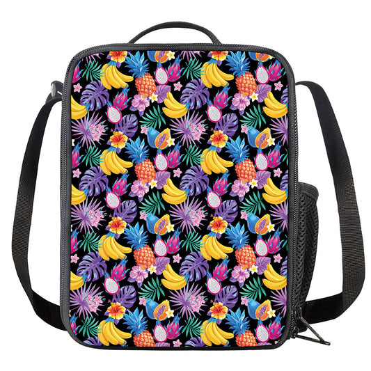 Tropical Palm And Hawaiian Fruits Print Crossbody Lunch Bag
