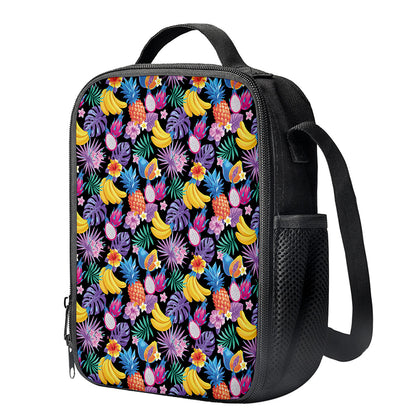 Tropical Palm And Hawaiian Fruits Print Crossbody Lunch Bag