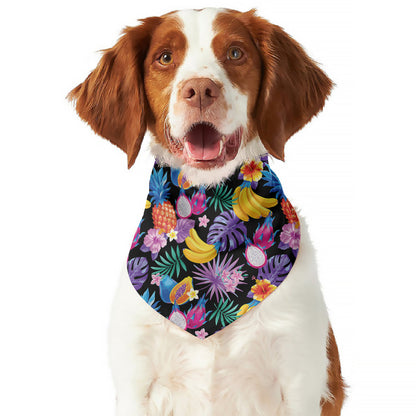 Tropical Palm And Hawaiian Fruits Print Dog Bandana