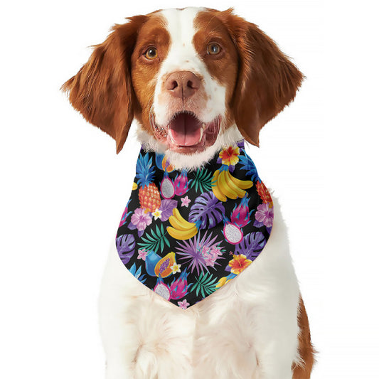 Tropical Palm And Hawaiian Fruits Print Dog Bandana