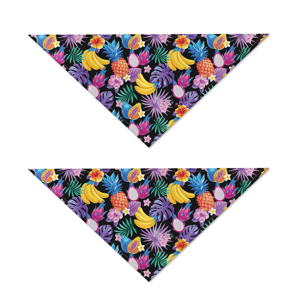 Tropical Palm And Hawaiian Fruits Print Dog Bandana