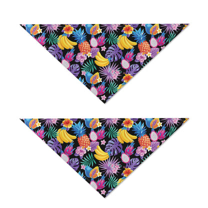 Tropical Palm And Hawaiian Fruits Print Dog Bandana