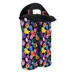 Tropical Palm And Hawaiian Fruits Print Double Neoprene Wine Tote