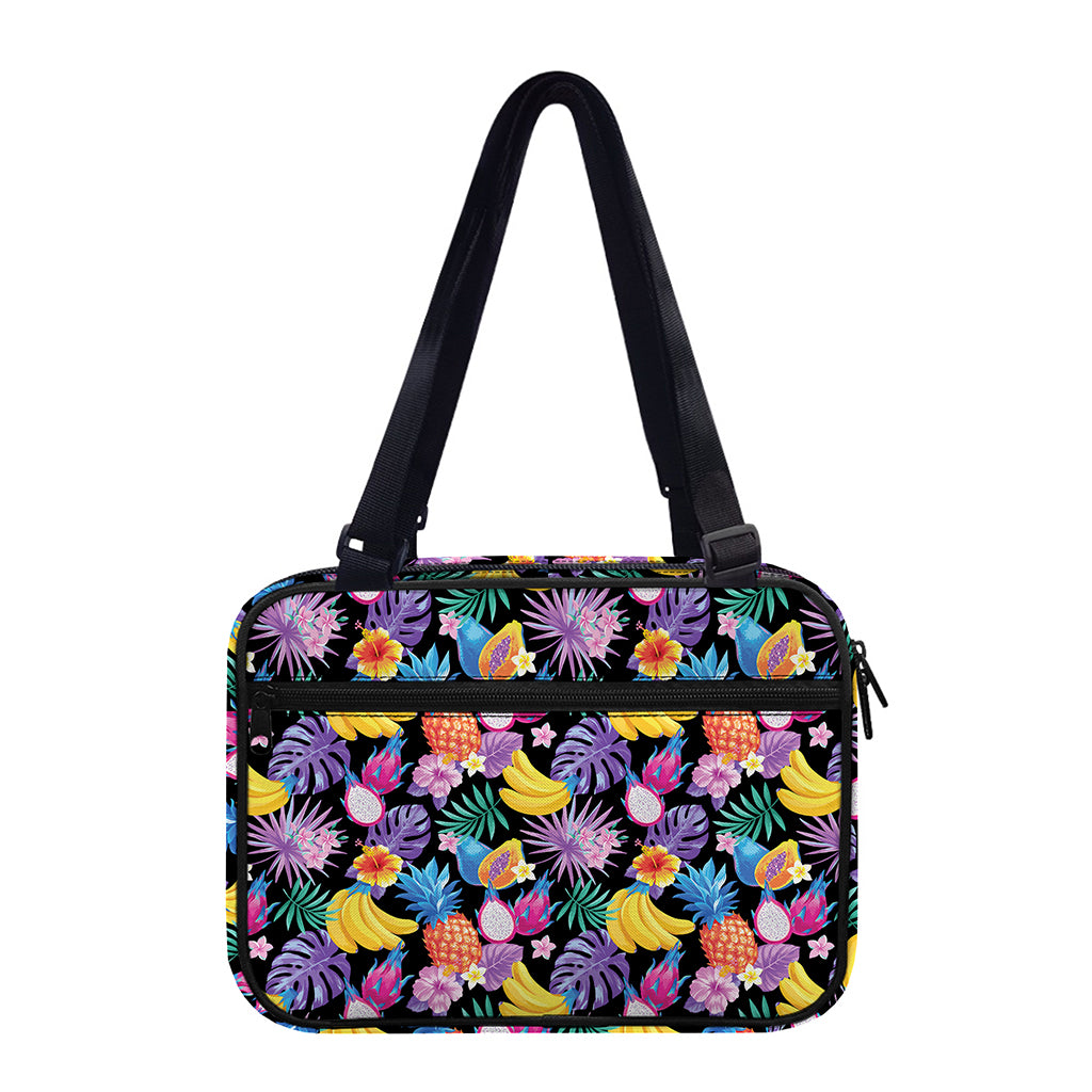 Tropical Palm And Hawaiian Fruits Print Double Strap Bible Bag