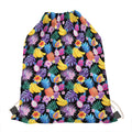 Tropical Palm And Hawaiian Fruits Print Drawstring Bag
