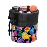 Tropical Palm And Hawaiian Fruits Print Drawstring Makeup Bag