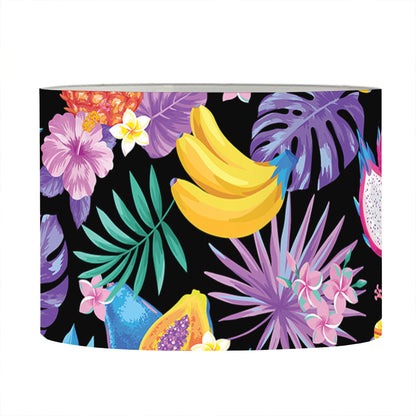 Tropical Palm And Hawaiian Fruits Print Drum Lamp Shade