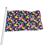 Tropical Palm And Hawaiian Fruits Print Flag