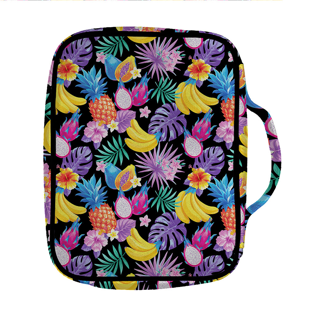 Tropical Palm And Hawaiian Fruits Print Front Pocket Bible Bag