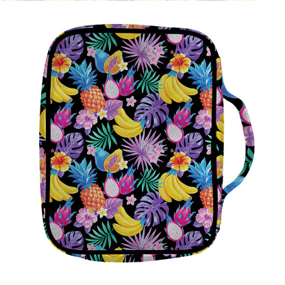 Tropical Palm And Hawaiian Fruits Print Front Pocket Bible Bag