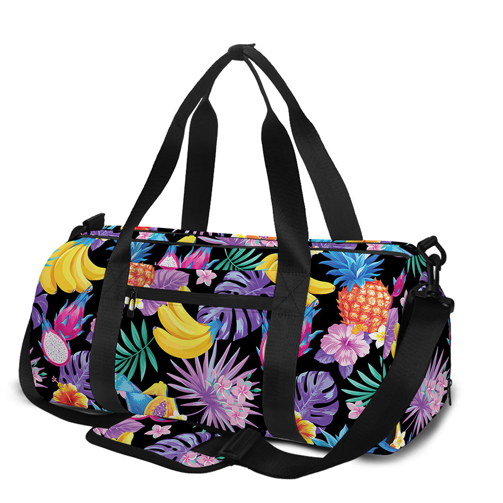 Tropical Palm And Hawaiian Fruits Print Gym Bag