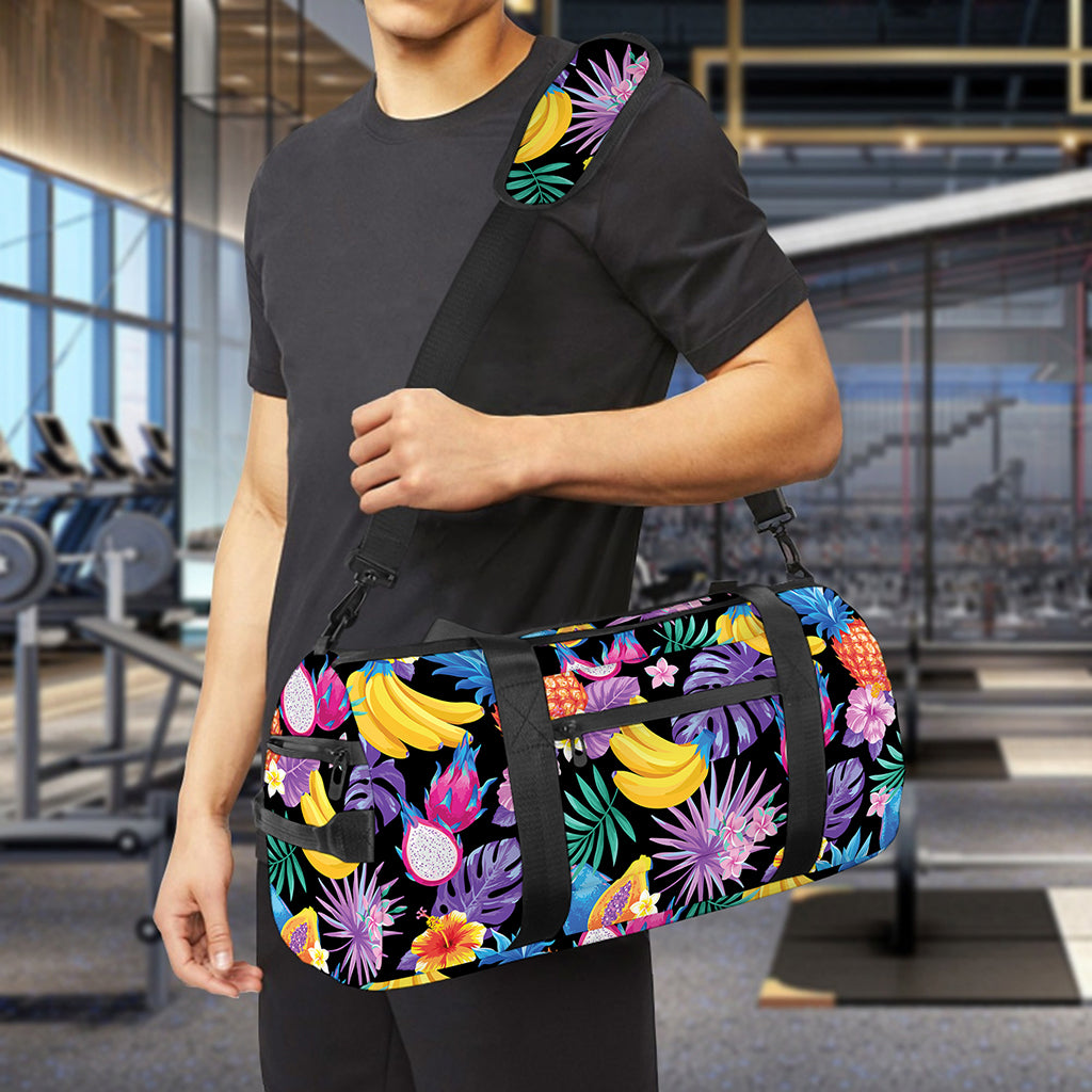 Tropical Palm And Hawaiian Fruits Print Gym Bag
