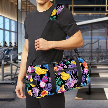 Tropical Palm And Hawaiian Fruits Print Gym Bag