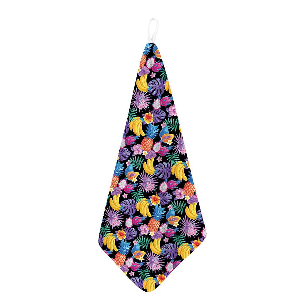 Tropical Palm And Hawaiian Fruits Print Hand Towel