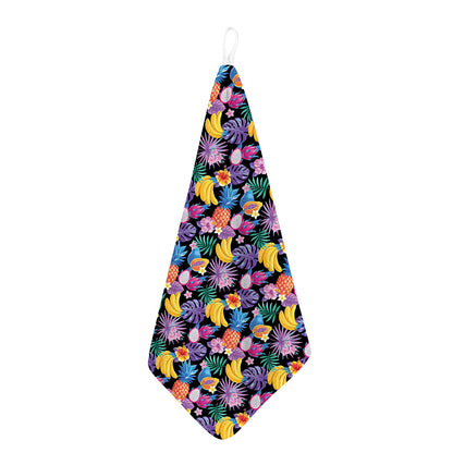 Tropical Palm And Hawaiian Fruits Print Hand Towel