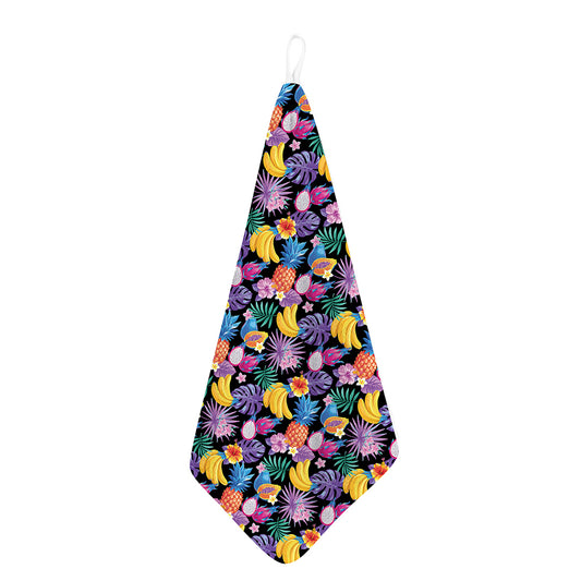 Tropical Palm And Hawaiian Fruits Print Hand Towel