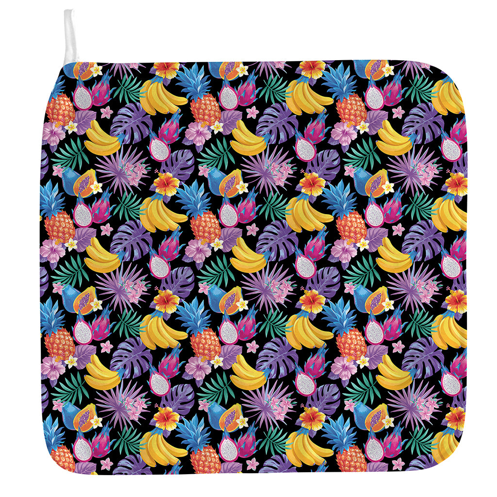 Tropical Palm And Hawaiian Fruits Print Hand Towel
