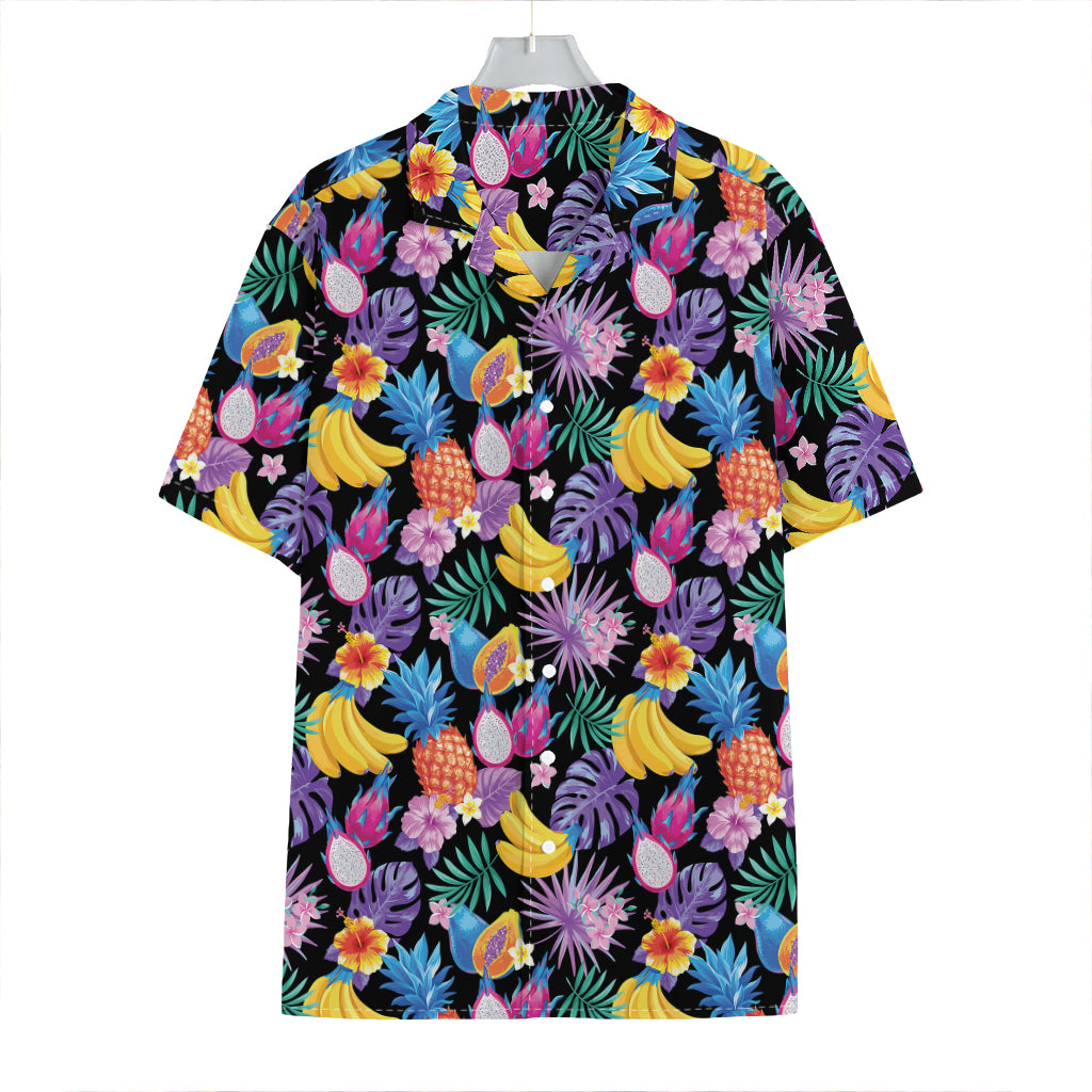 Tropical Palm And Hawaiian Fruits Print Hawaiian Shirt